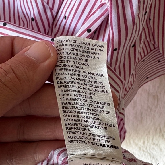 Chico's Women's Pink Striped Button Down Shirt - Picture 8 of 9